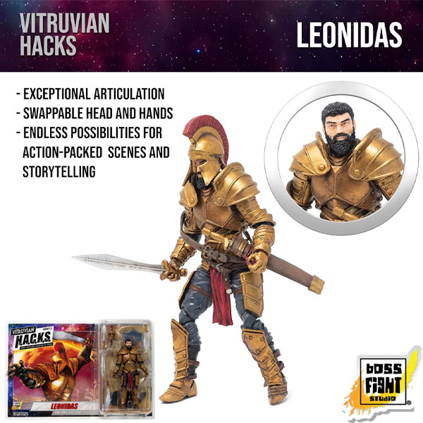 Boss Fight Studio Vitruvian H.A.C.K.S. Leonidas Version 3 Time Displaced King 1:18 Scale Action Figure